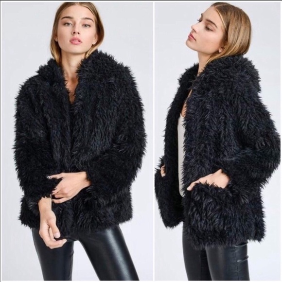 Black Shaggy Fluffy Hoodie - Picture 4 of 4